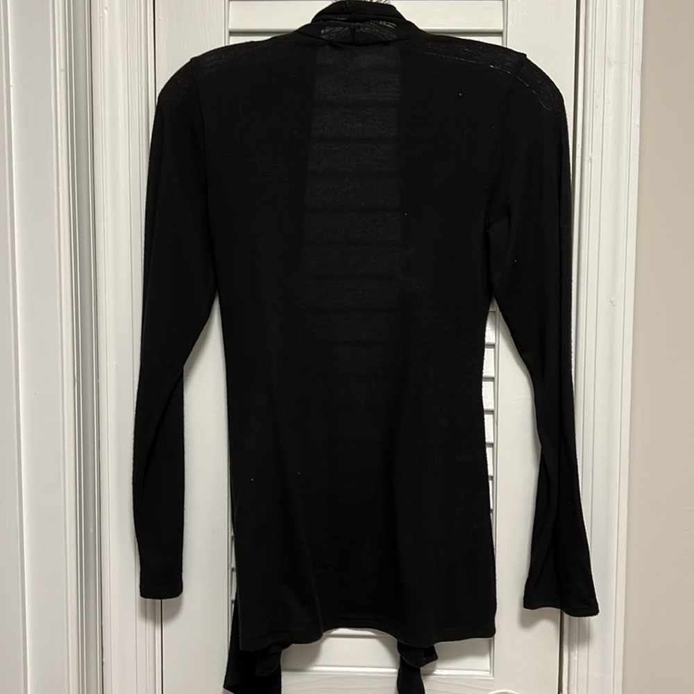 Chris & Carol Open Front Cardigan. Black. Size Small - Picture 3 of 3
